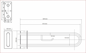 BEMETA HELP Kapaszkodó, U-típus, WC papírtartóval, takaróval, 813mm, fehér