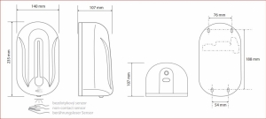 BEMETA HOTEL fali automata szappanadagoló, 140x235x107mm, 1100ml