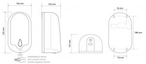 BEMETA HOTEL fali automata szappanadagoló, 140x235x107mm, 1200ml
