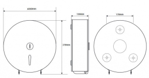 BEMETA HOTEL Jumbo-roll WC papíradagoló, 260x282x117mm, inox/matt (148212055)