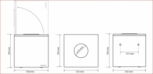 BEMETA HOTEL Papírzsebkendő adagoló, 125x130x130mm, inox