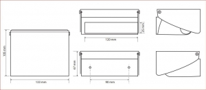 BEMETA HOTEL Beépíthető WC papírtartó, tartó felülettel, 135x55x103mm