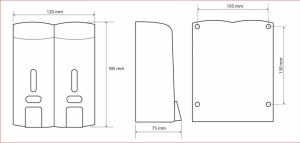 BEMETA HOTEL Dupla szappanadagoló, 120x185x75mm, 2x300ml, ABS/matt