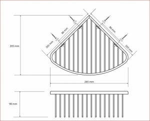 BEMETA HEMATIT fali rácsos szappantartó, 265x90x205mm