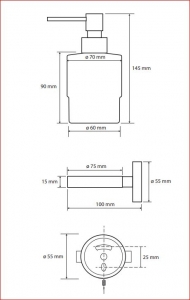 BEMETA HEMATIT fali szappanadagoló, 75x145x100mm, 200ml