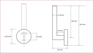 BEMETA HEMATIT fali tartalék WC-papírtartó, 55x165x65mm