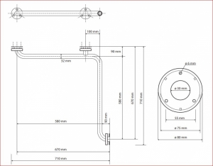 BEMETA HELP Zuhany kapaszkodó, takaróval, 710x710mm, fehér