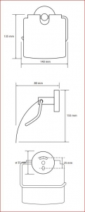 BEMETA HEMATIT fali WC-papírtartó, 140x155x80mm