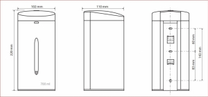 BEMETA HOTEL Automata szappanadagoló, 100x220x113, 350ml