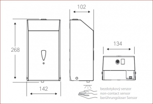 BEMETA HOTEL Automata szappanadagoló, 142x268x102mm, 1100ml, inox