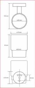 BEMETA HEMATIT fali fogkefetartó, 70x95x105mm