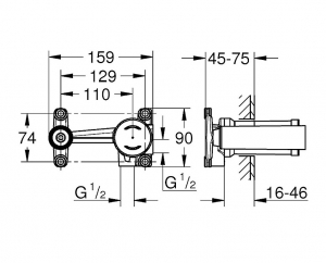 Grohe egykaros 1/2 "univerzális beépítőkészlet