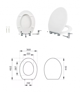CR BIDÉS WC ülőke - hideg / melegvizes csapteleppel - Duroplast - 44 x 37 cm