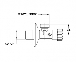 Mofém sarokszelep 1/2"-1/2"