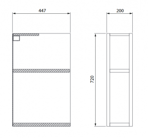 Cersanit City nyitott polcos kiegészítő elem 20x44,7x72 cm, tölgy színű S584-025-DSM