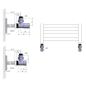 COMPACT csatlakozó készlet szett, sarokszeleppel, króm (CP5015S)