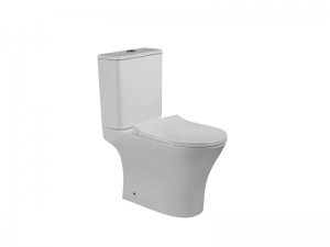 Invena DOKOS Komplett monoblokkos WC, perem nélküli, soft-close ülőke, alsó beköt., kerek, fehér