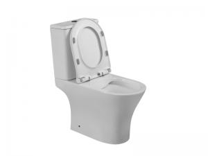 Invena DOKOS Komplett monoblokkos WC, perem nélküli, soft-close ülőke, alsó beköt., kerek, fehér