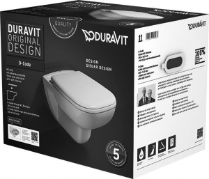 Duravit Durastyle Basic Fali WC perem nélküli kombipack ,lecsapódásmentes WC ÜLŐKÉVEL