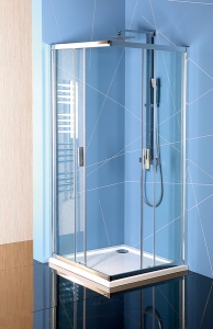 Polysan Easy Line szögletes tolóajtós zuhanykabin átlátszó üveggel