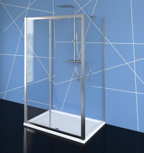 POLYSAN EASY LINE zuhanyajtó 2 oldalfallal, 2 merevítővel, jobbos/balos, 1000x700mm, transzparent üveg