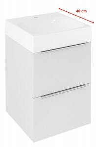 EMONA mosdótartó szekrény, 39,4x55x39cm, fényes fehér