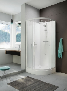 Sanplast kpl-KCKP4/CLIIa Zuhanykabin szett öntöttmárvány tálcával (tolóajtós)