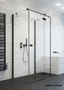 Radaway Essenza New Black KDJ+S szögletes fekete zuhanykabin