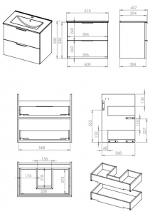 AREZZO design ETNA SZETT 60 matt antracit (2 doboz)