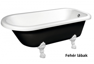 Sapho POLYSAN FOXTROT fekete/fehér szabadonálló kád