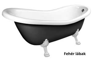 Sapho POLYSAN RECTIME fekete/fehér szabadonálló kád