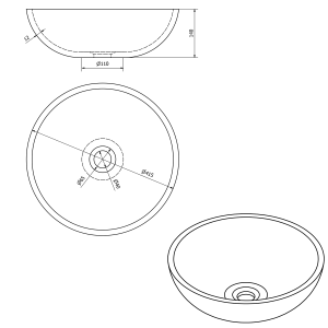 FORMIGO betonmosdó, átm:41cm, sötét barna -BEMUTATÓ TERMÉK