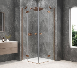 Sapho GLOBE COPPER MATT sarokbelépős zuhanykabin, transparent üveg