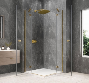 Sapho GLOBE GOLD MATT sarokbelépős zuhanykabin, transparent üveg