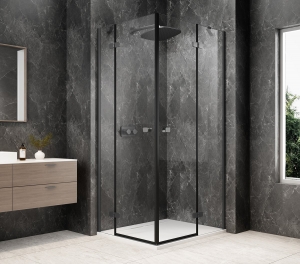 Sapho GLOBE GUN METAL sarokbelépős zuhanykabin, transparent üveg