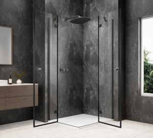 Sapho GLOBE GUN METAL sarokbelépős zuhanykabin, transparent üveg