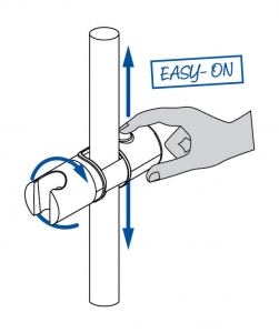 Kézi zuhany tartó, a rúdon , EASY ON ( DIA 22, 23, 24, 25mm)