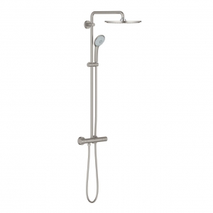 Grohe Euphoria System 310 supersteel Zuhanyrendszer termosztátos csapteleppel, falra szereléshez