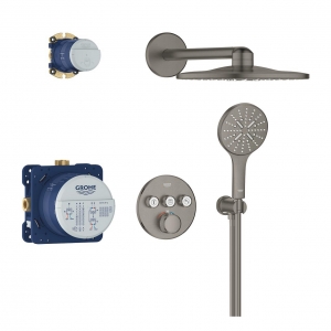 Grohe Grohtherm SmartControl Rejtett Brushed hard graphite zuhanyrendszer Rainshower SmartActive 310 fejzuhannyal