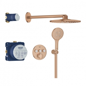 Grohe Grohtherm SmartControl Rejtett Brushed warm sunset zuhanyrendszer Rainshower SmartActive 310 fejzuhannyal