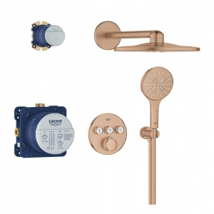 Grohe Grohtherm SmartControl Rejtett Brushed warm sunset zuhanyrendszer Rainshower SmartActive 310 fejzuhannyal