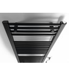 DIRECT-E elektromos fürdőszobai radiátor fűtőpatronnal, egyenes, 450x960mm, 300W, fekete