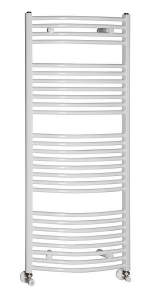 AQUALINE Fürdőszobai radiátor, 450x1330 mm, íves fehér (ILO34)