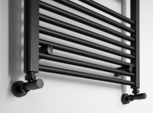 AQUALINE DIRECT Fürdőszobai radiátor, egyenes, 600x1320mm, matt fekete