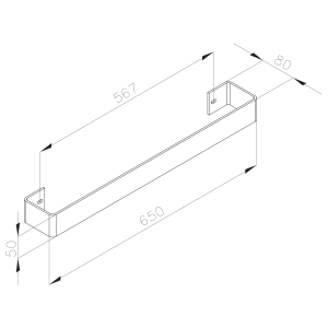 COLONNA törölközőtartó radiátorra, 602x74mm, szálcsiszolt inox