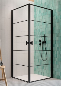 Nes Black KDD I Factory szögletes zuhanykabin