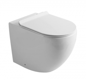 CeraStyle WC OVAL - padlón álló WC - ülőkével komplett - perem nélküli öblítés - alsó/ hátsó kifolyású