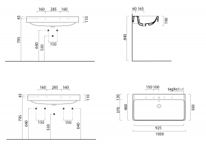 GSI SAND kerámiamosdó, 100x50cm, ExtraGlaze (9023111)