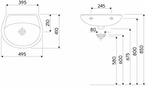 Kolo Idol 50 cm washbasin, white, i version / Kolo Idol mosdó 50cm fehér, i verzió