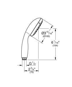 Grohe New Tempesta 100 kézi zuhany, 1 funkciós